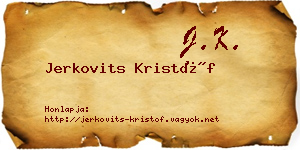 Jerkovits Kristóf névjegykártya